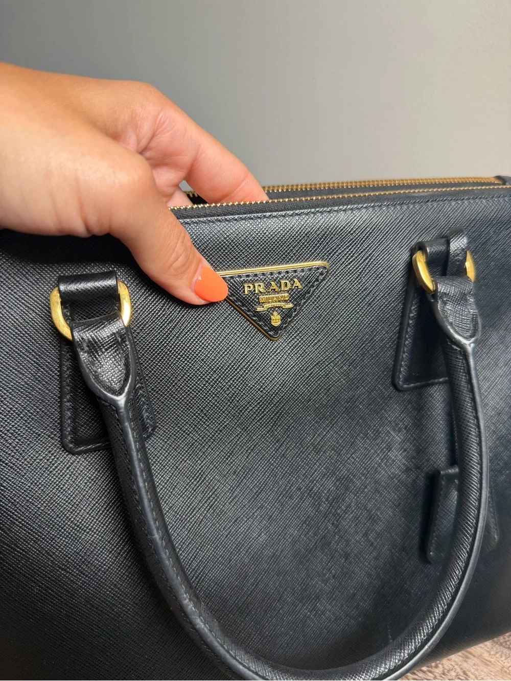 Prada Galleria Large Saffiano Leather with DoubleCompartment Bag Removable Strap